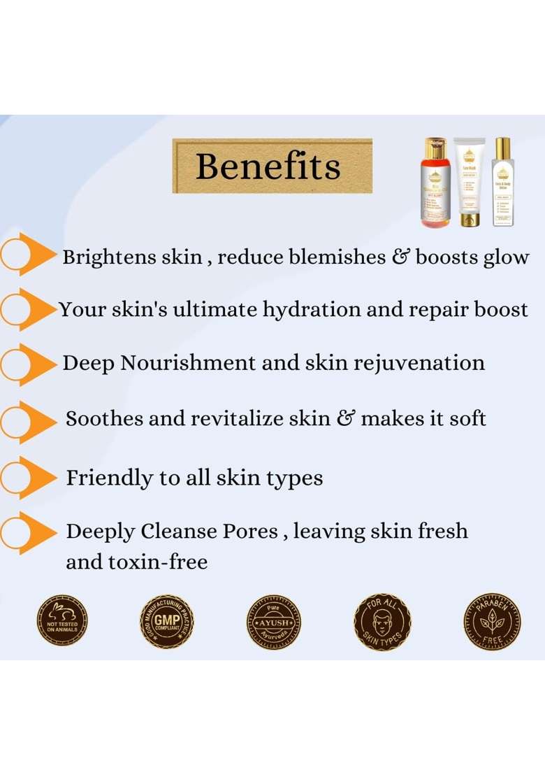 Pavitra Plus Total Skincare Kit Detox Face Wash Antimarks Oil and Instant Glow Ubtan Reduces Acne Pack of 3 - Indya
