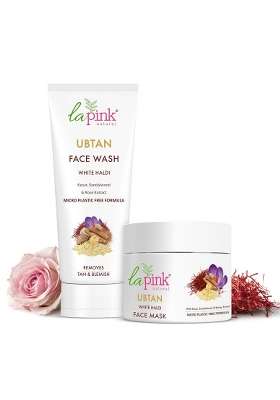 La Pink Ubtan White Haldi Refreshing Glow Combo 100 Percent Microplastic Free Formula Pack of 2
