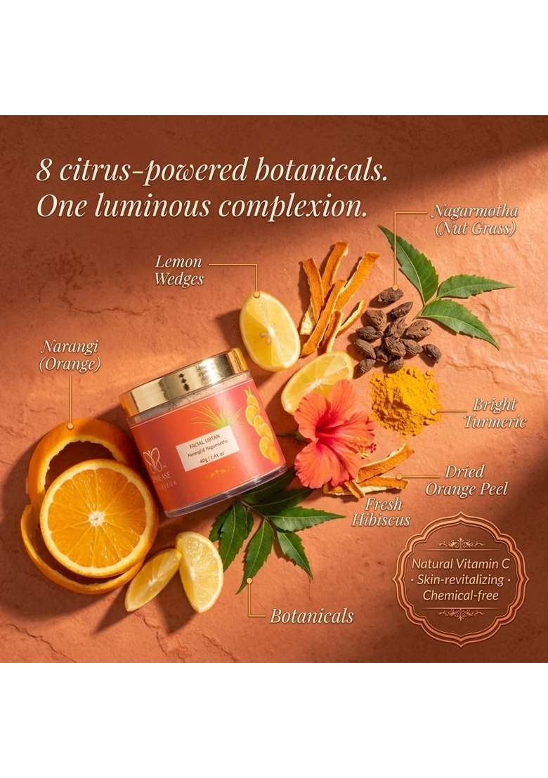 Femease Narangi Nagarmotha Ubtan 100G Luxury Ayurvedic Orange Peel Face and Body Scrub - Indya