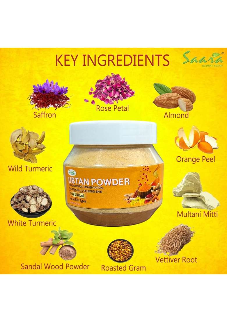 VS Products Ubtan Powder Lightens Suntan Dark Spots and Pigmentation Pack of 5 - Indya