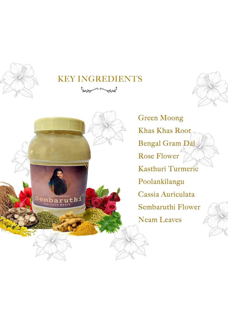 Sembaruthi Herbal Nalangu Maavu Sunnipindi Ubtan for Women Skin 250G - Indya
