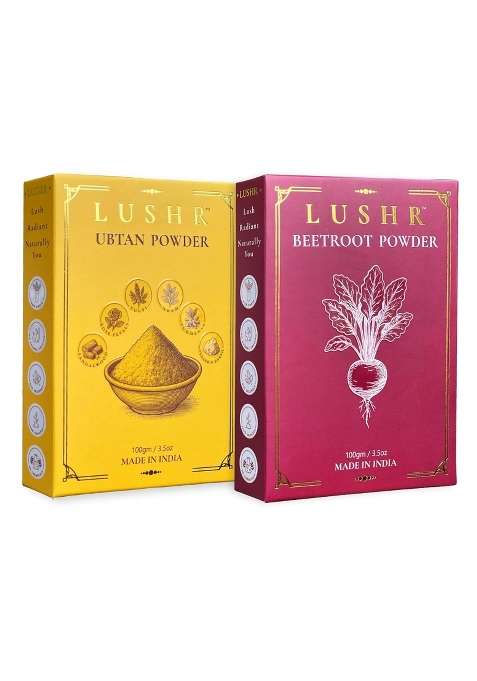 Lushr Beetroot Powder and Ubtan Powder 100 Percent Pure and Natural
