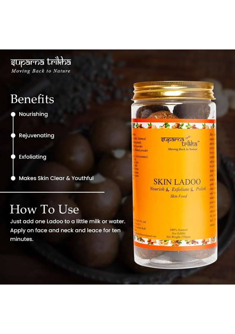 Suparna Trikha Skin Ladoo Face Pack Natural Exfoliator and Skin Nourisher with Almond Powder - Indya