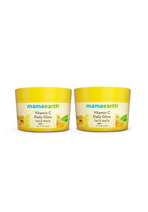 Mamaearth Vitamin C Daily Glow Face Pack with Vitamin C and Turmeric 200 G Pack of 2