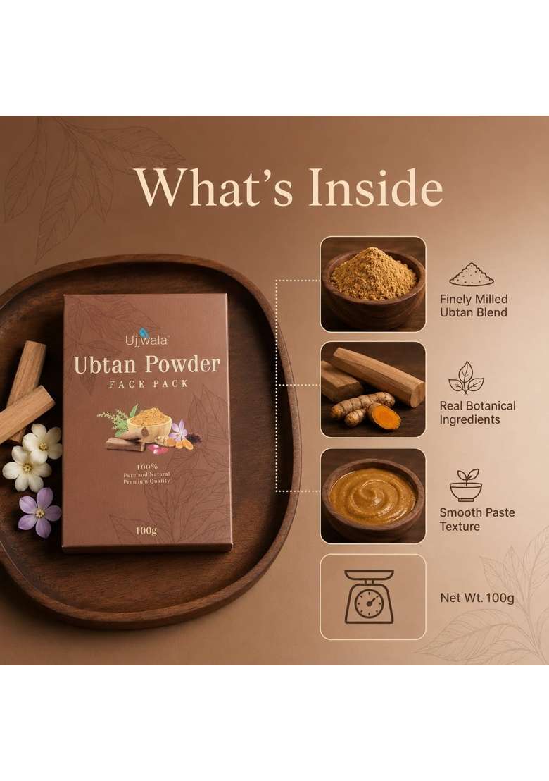 Ujjwala Brown Ubtan Powder Face Pack and Sun Code SPF 50 Sunscreen Duo - Indya