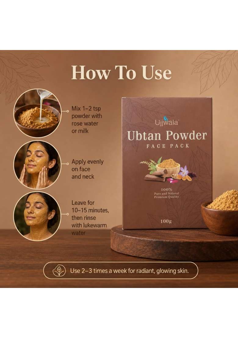 Ujjwala Brown Ubtan Powder Face Pack and Sun Code SPF 50 Sunscreen Duo - Indya