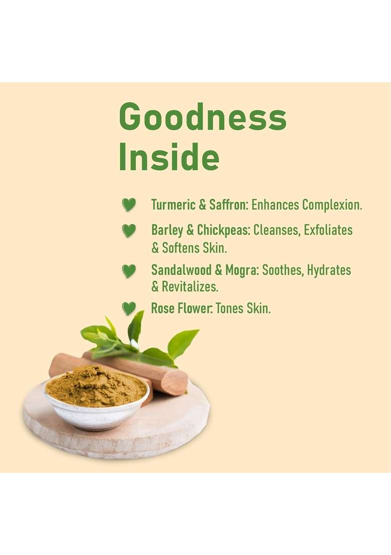 Mi Nature Ubtan Face and Body Pack Turmeric Barley Chickpeas Neem Sandalwood Mogra Flower Pack of 3 - Indya