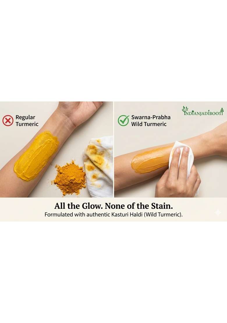 Indianjadibooti Swarna Prabha Golden Glow Face Pack Kasturi Haldi Sandalwood and Orange Peel - Indya