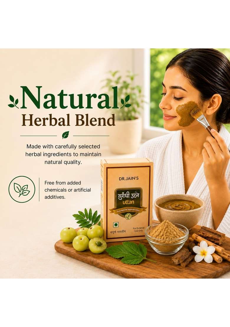 Dr Jains Uttan Ubtan Ayurvedic Powder for Skin Care 100 Percent Natural Herbal Body and Face Pack for Smooth - Indya