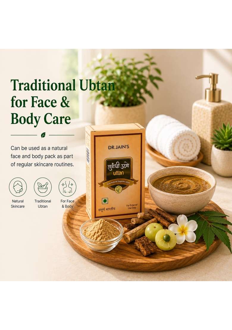 Dr Jains Uttan Ubtan Ayurvedic Powder for Skin Care 100 Percent Natural Herbal Body and Face Pack for Smooth - Indya