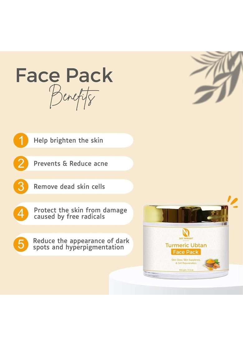 Nirant Organic Multicolour Turmeric Ubtan Face Pack Skin Glow Skin Supplenes Cell Rejuvenation 100 ML - Indya