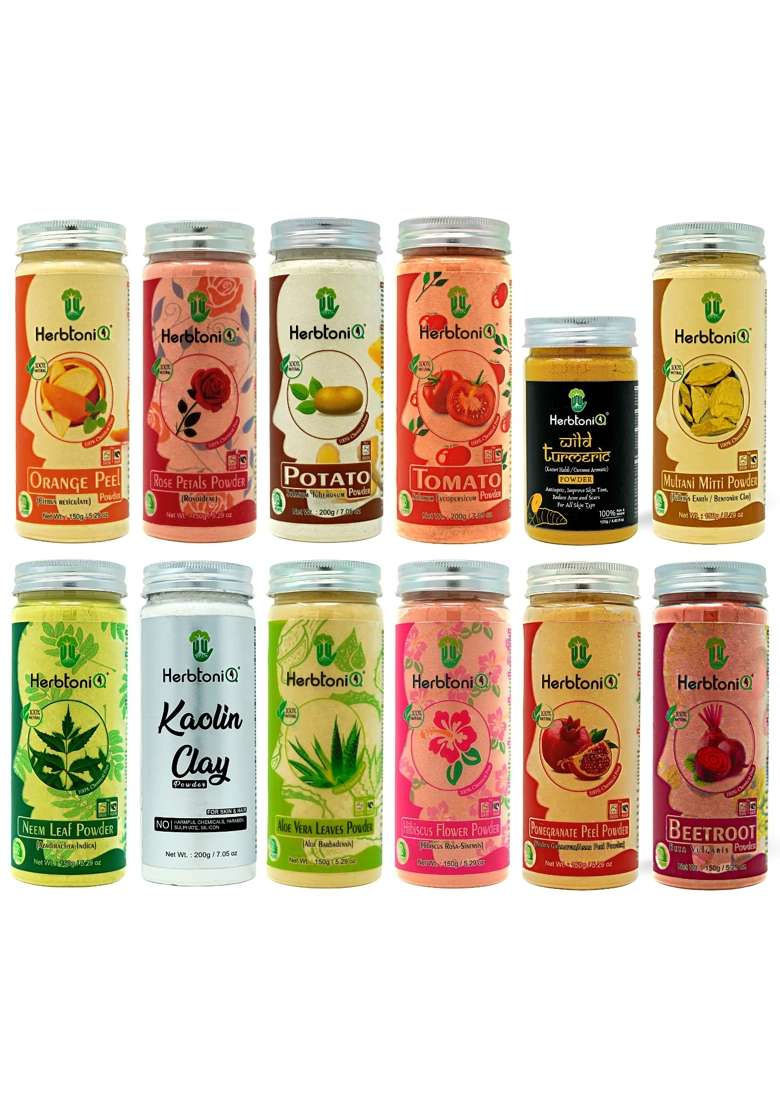 Herbtoniq Powder Face Pack for Glowing Skin Making Diy Mask Scrub Ubtan Face Wash - Indya