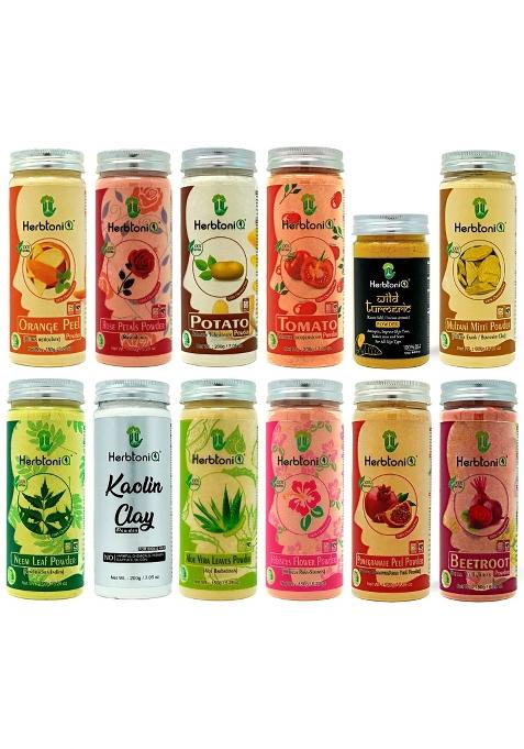 Herbtoniq Powder Face Pack for Glowing Skin Making Diy Mask Scrub Ubtan Face Wash