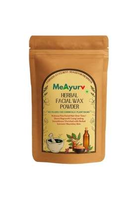 Meayurv Herbal Facial Wax Powder with Haldi Chandan for Painless Hair Removal and Tan Removal
