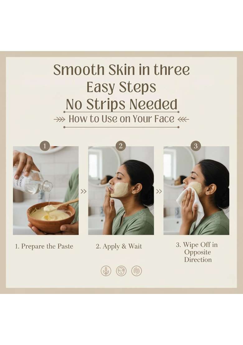 Meayurv Herbal Facial Wax Powder with Haldi Chandan for Painless Hair Removal and Tan Removal - Indya