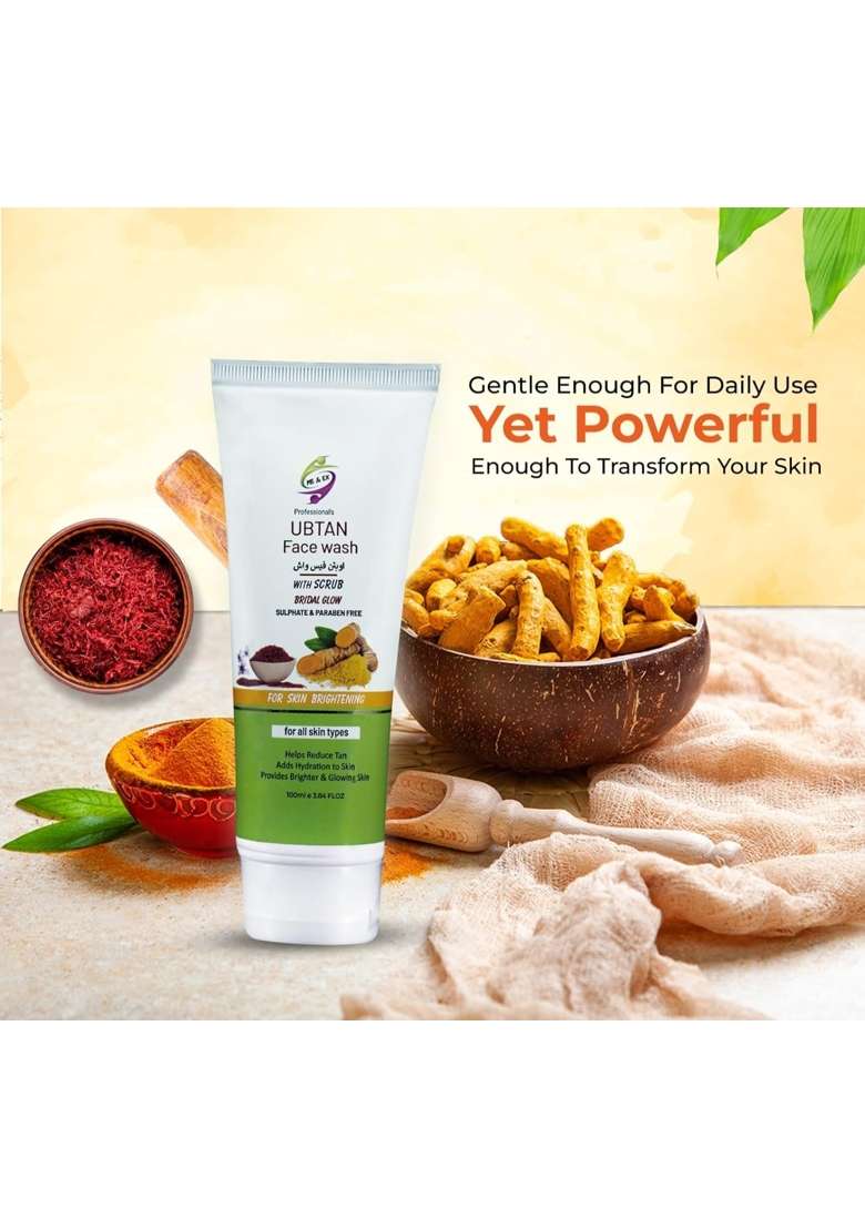 Me and Ex Ubtan Face Wash for Brightening Tanning and Glowing Skin with Chandan and Turmeric Powder Pack of 4 - Indya