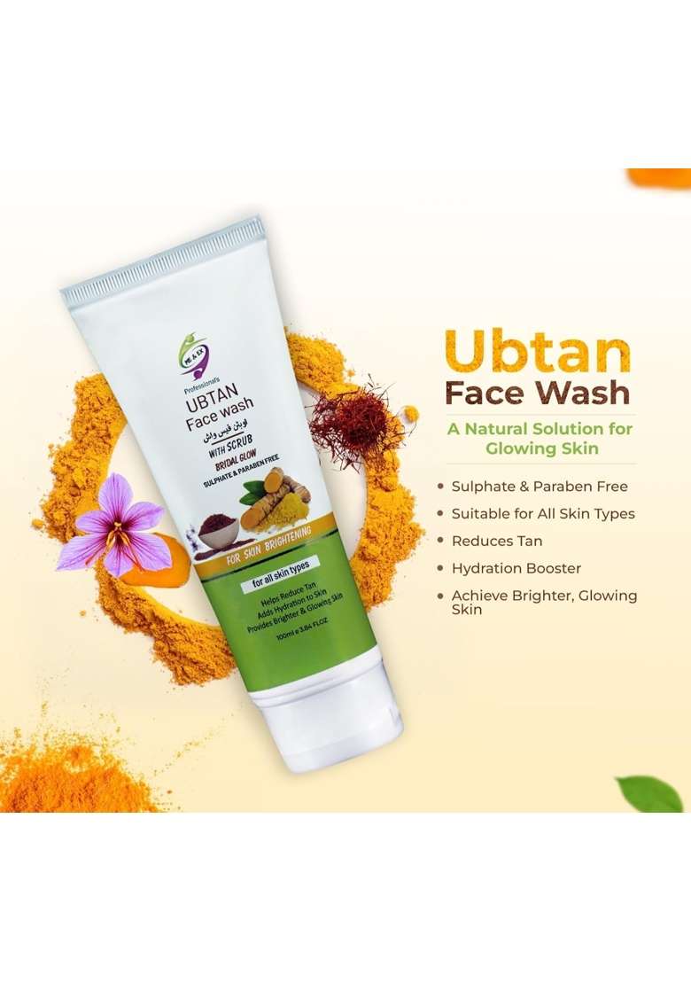 Me and Ex Ubtan Face Wash for Brightening Tanning and Glowing Skin with Chandan and Turmeric Powder Pack of 4 - Indya