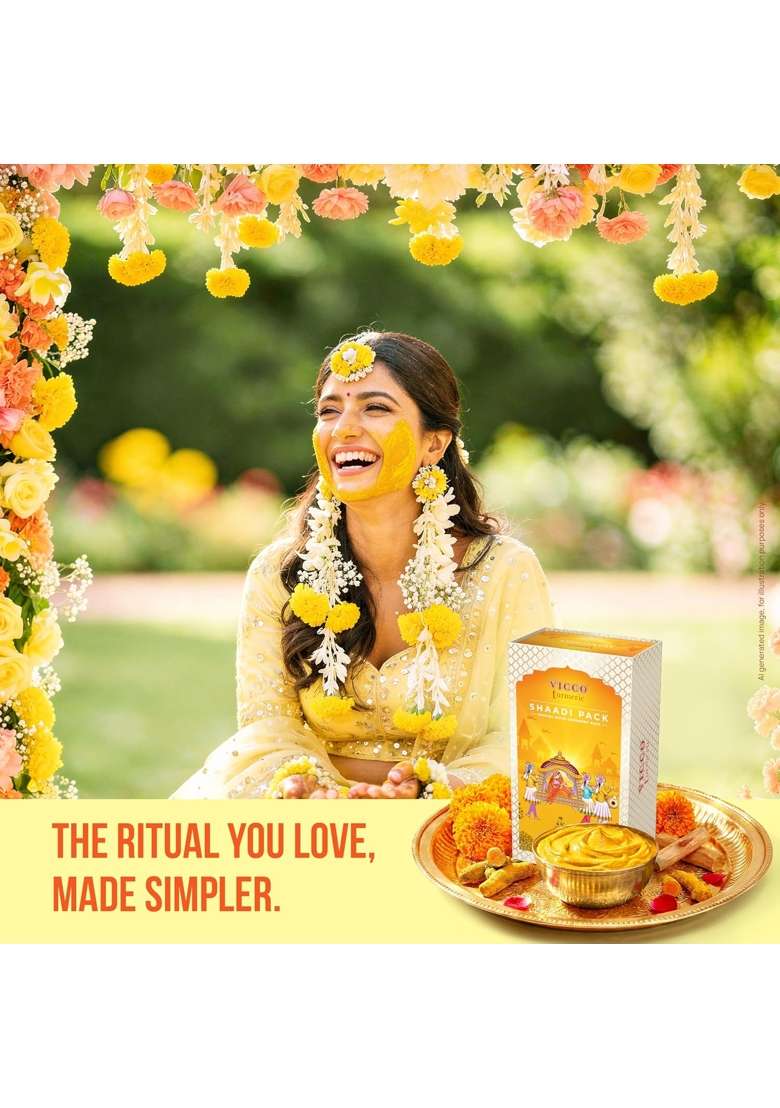Vicco Turmeric Shaadi Pack I for Haldi Ceremony I No Mixing Pack of 1 - Indya