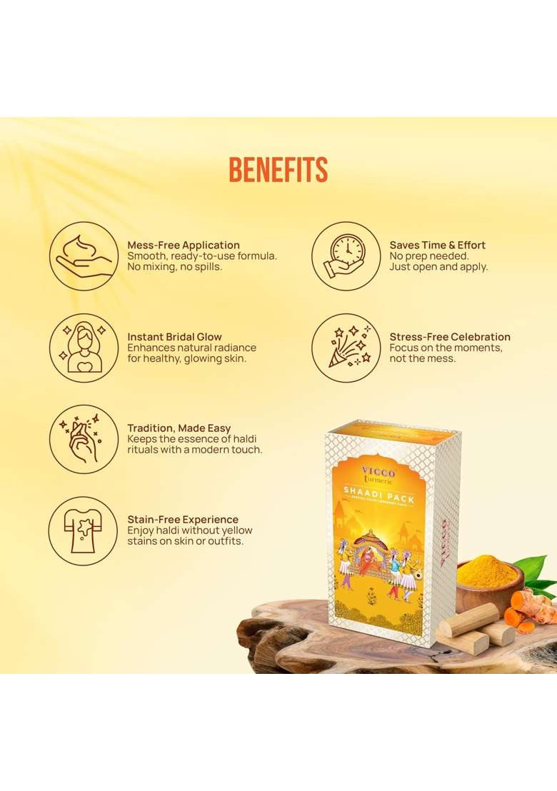 Vicco Turmeric Shaadi Pack I for Haldi Ceremony I No Mixing Pack of 1 - Indya