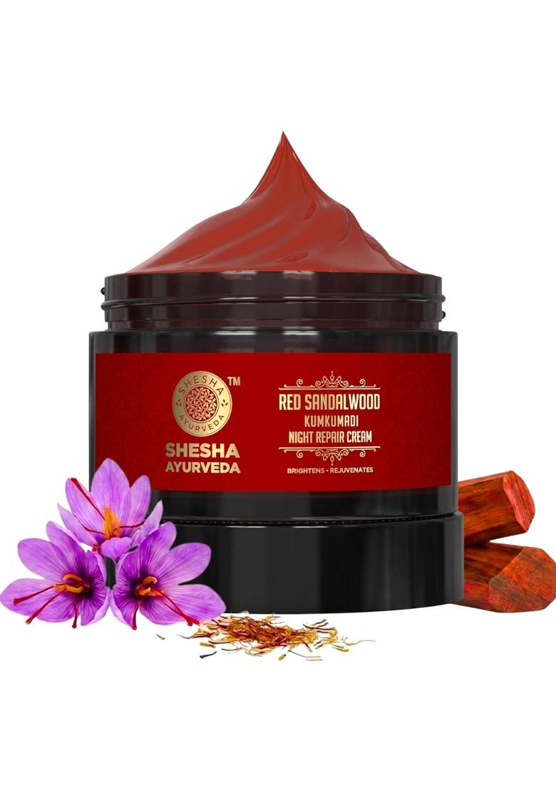 Shesha Ayurveda Combo of Natural Kasturi Manjal Wild Turmeric Powder and Red Sandalwood Cream for Skin a Wild - Indya