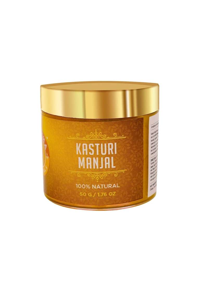 Shesha Ayurveda Combo of Natural Kasturi Manjal Wild Turmeric Powder and Red Sandalwood Cream for Skin a Wild - Indya
