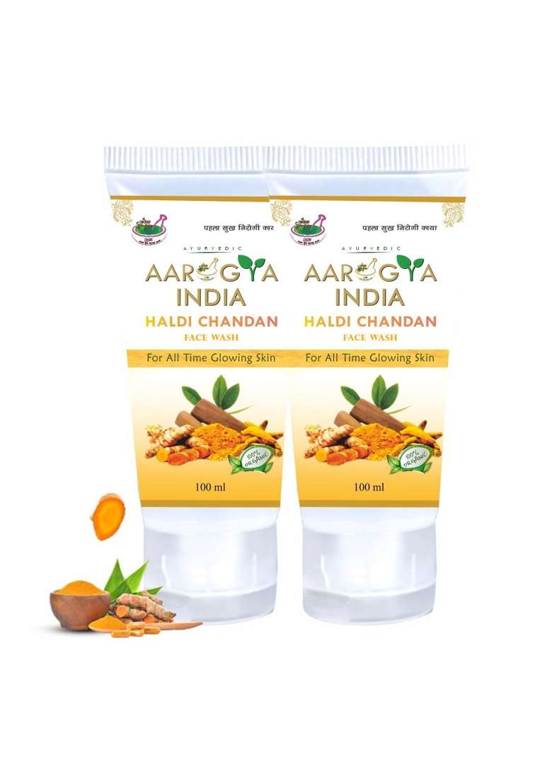 Aarogya India Yellow Face Wash Haldi Chandan PK2 - Indya