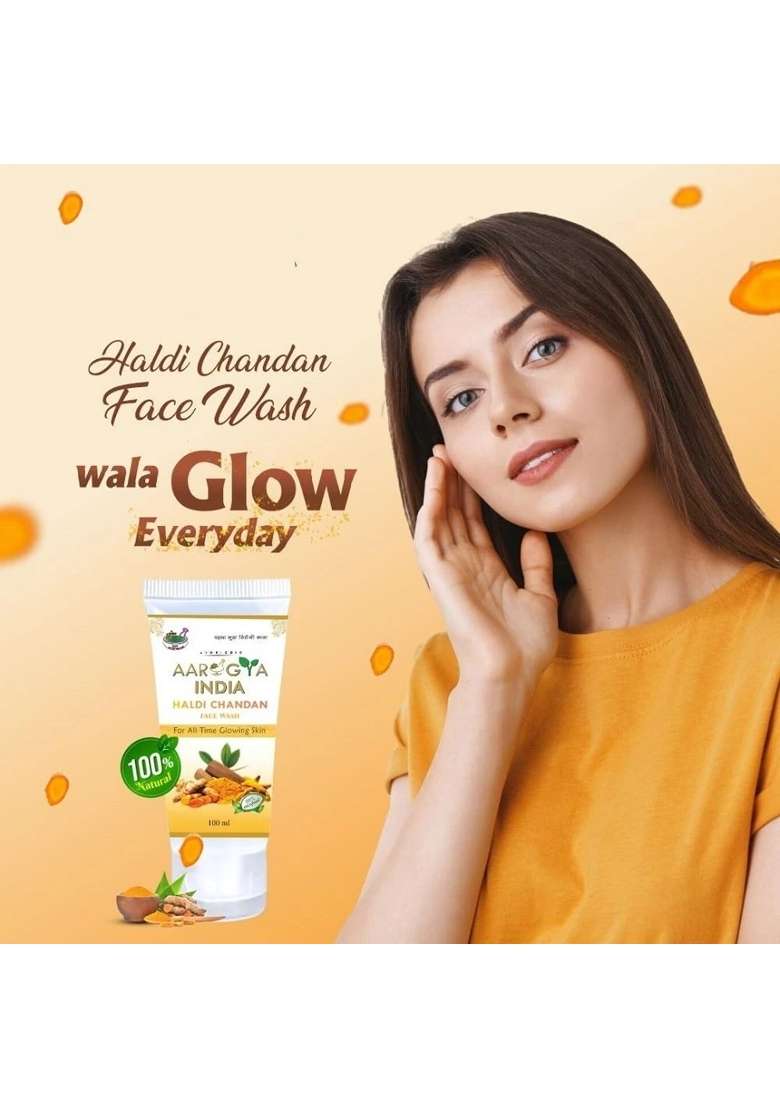 Aarogya India Yellow Face Wash Haldi Chandan PK2 - Indya