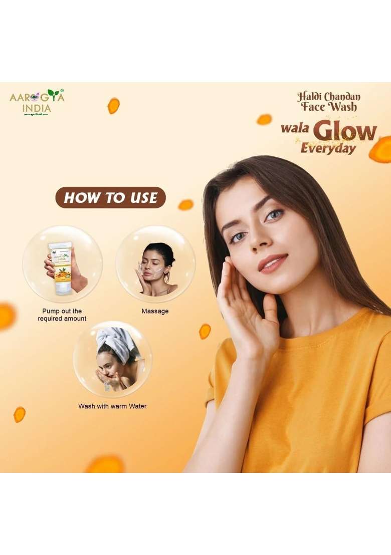 Aarogya India Yellow Face Wash Haldi Chandan PK2 - Indya