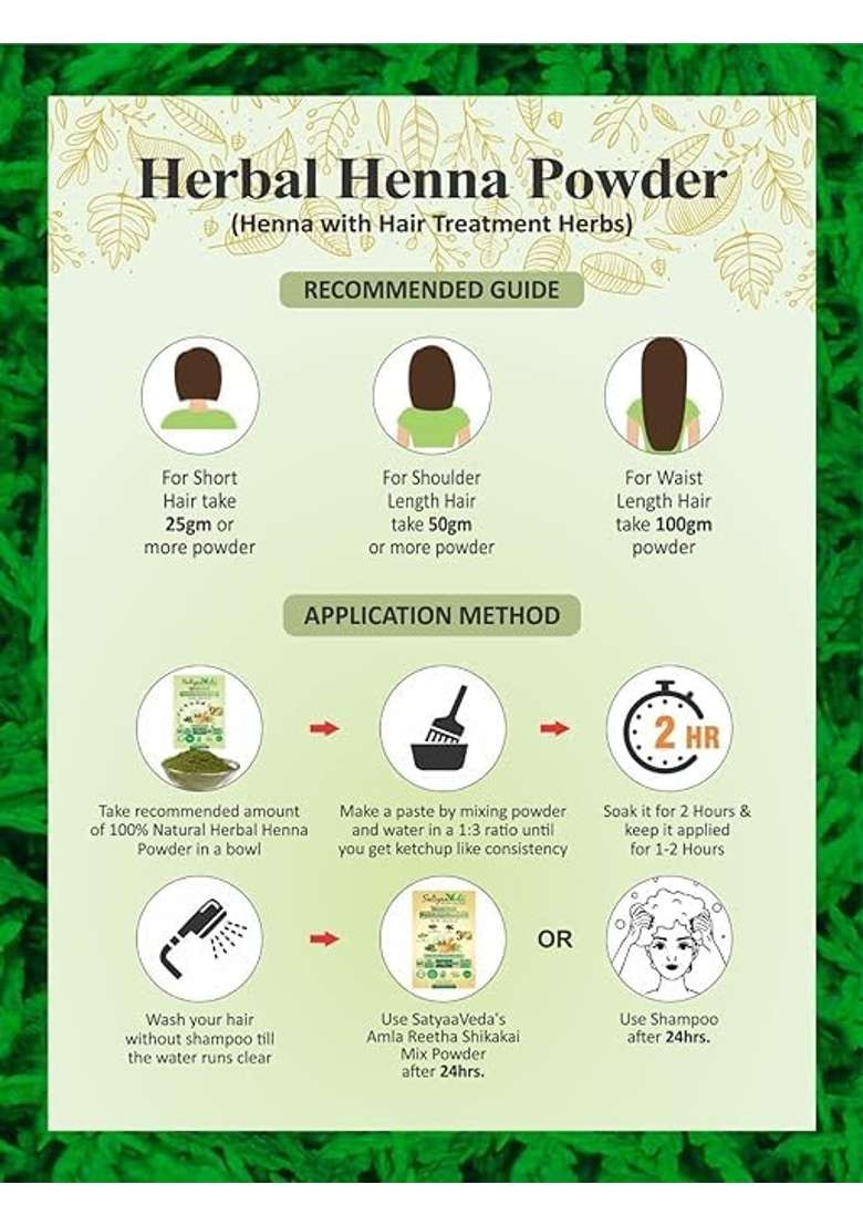 Satyaaveda 100 Percent Natural Herbal Henna Blended with 9 Herbs Combo Pack Along with Ubtan Powder Pack of 2 - Indya