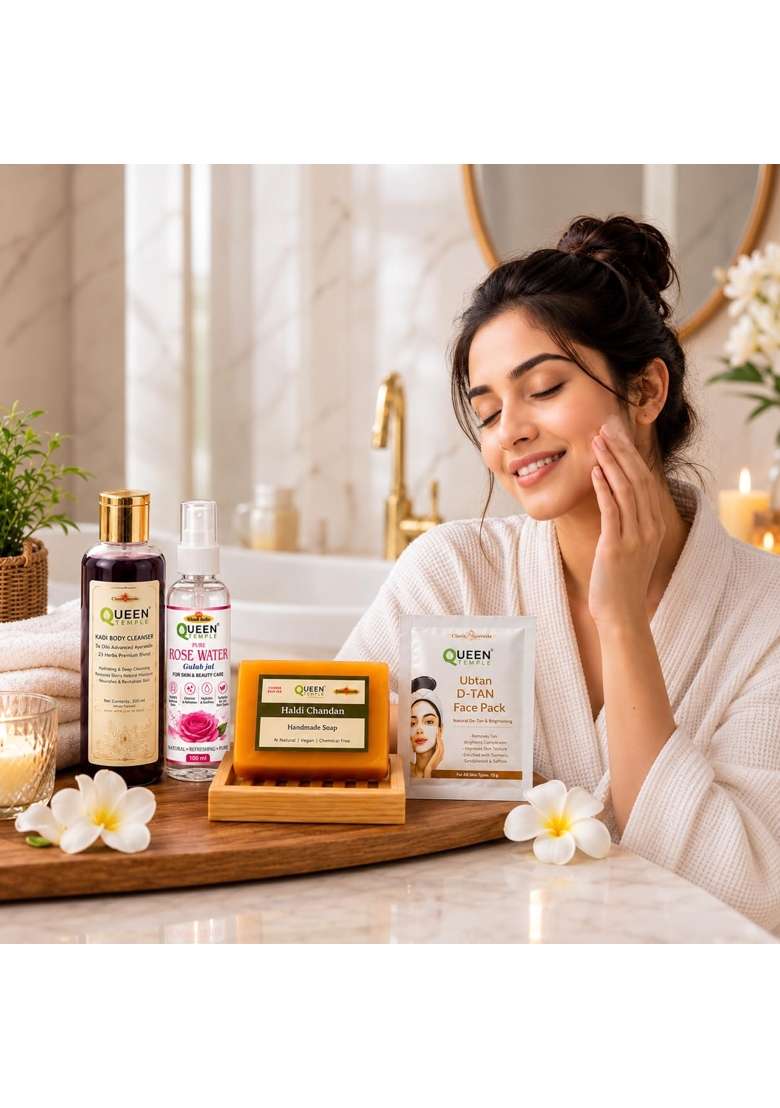 Queen Temple Khadi India Premium Skin Care Gift Hamper for Women and Men by Queen Temple - Indya