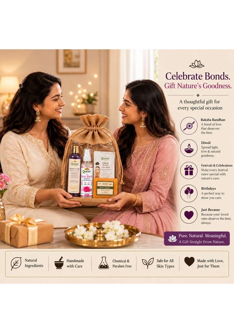 Queen Temple Khadi India Premium Skin Care Gift Hamper for Women and Men by Queen Temple - Indya