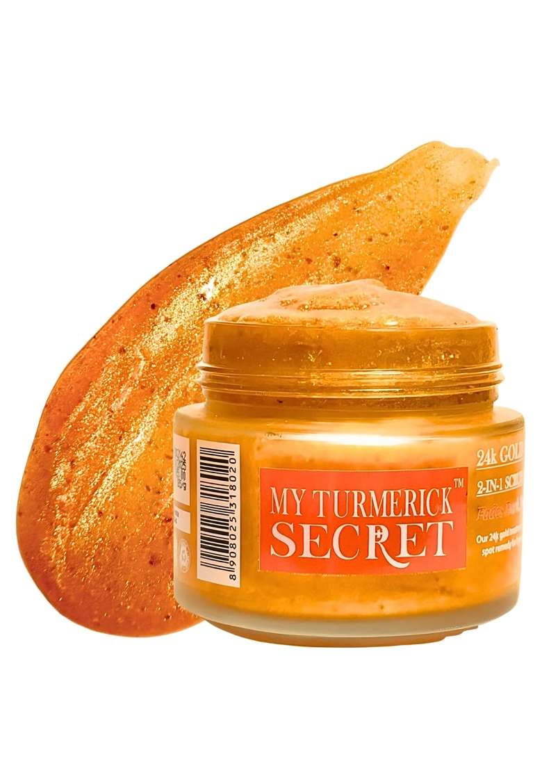 My Turmerick Secret 24K Gold Turmeric Glow Scrub and Brightening Face Mask with Glutathione - Indya