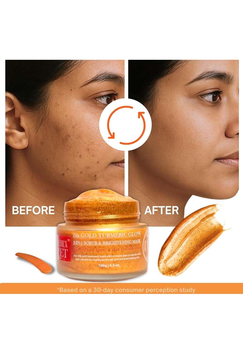 My Turmerick Secret 24K Gold Turmeric Glow Scrub and Brightening Face Mask with Glutathione - Indya