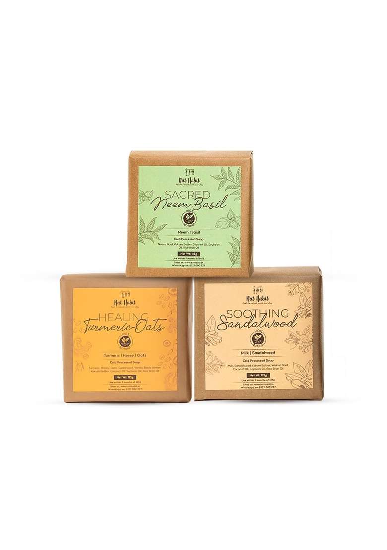 Nat Habit Sandalwood Turmeric and Neem Combo De Tan Body Tan Removal for Women and Men Tanning - Indya