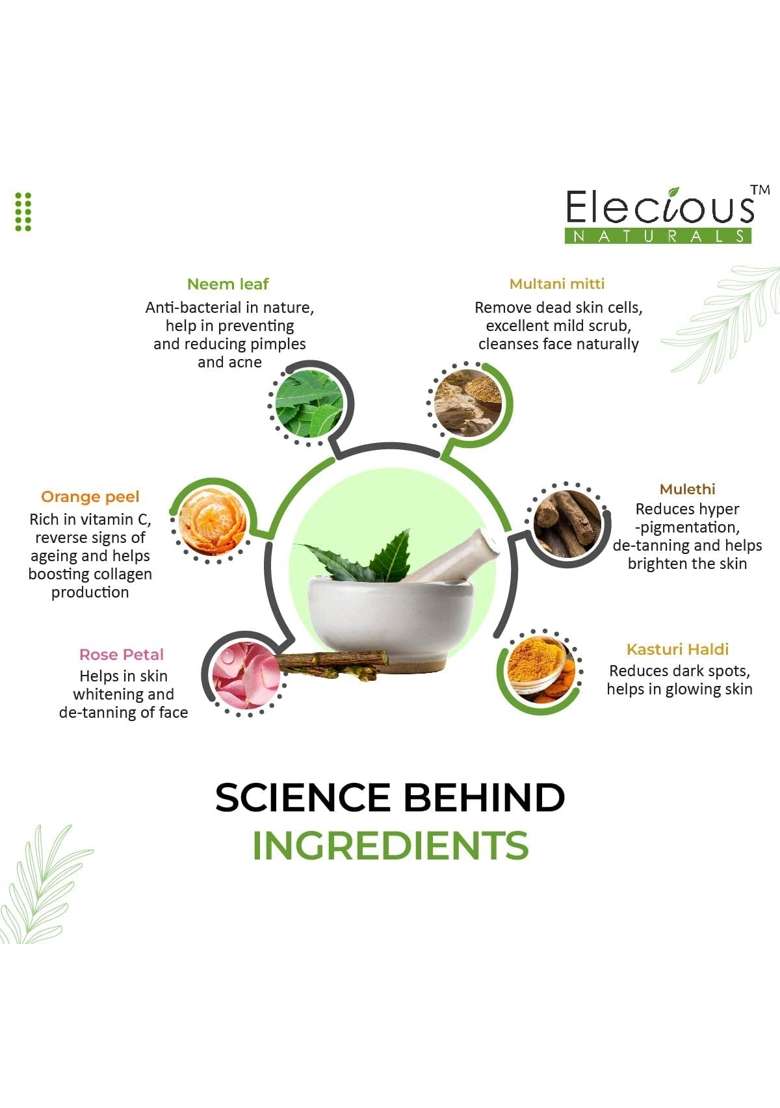 Elecious Complete Skin Care Kit Combo Contains 6 Products Mulethi Powder Multani Mitti Powder - Indya