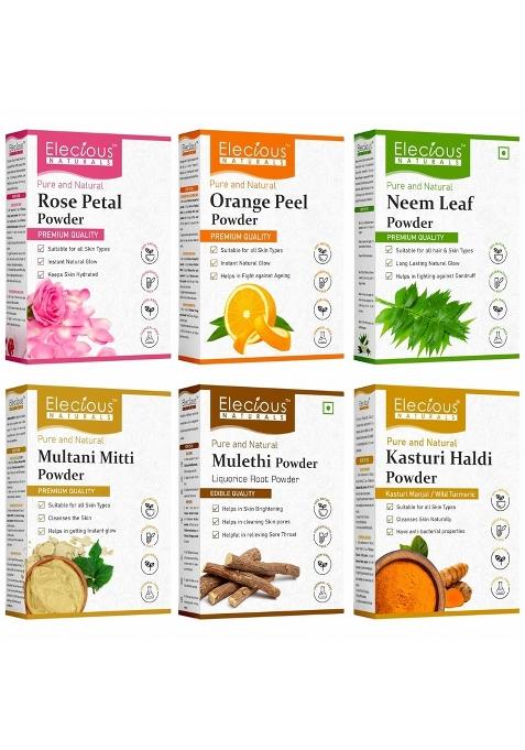 Elecious Complete Skin Care Kit Combo Contains 6 Products Mulethi Powder Multani Mitti Powder