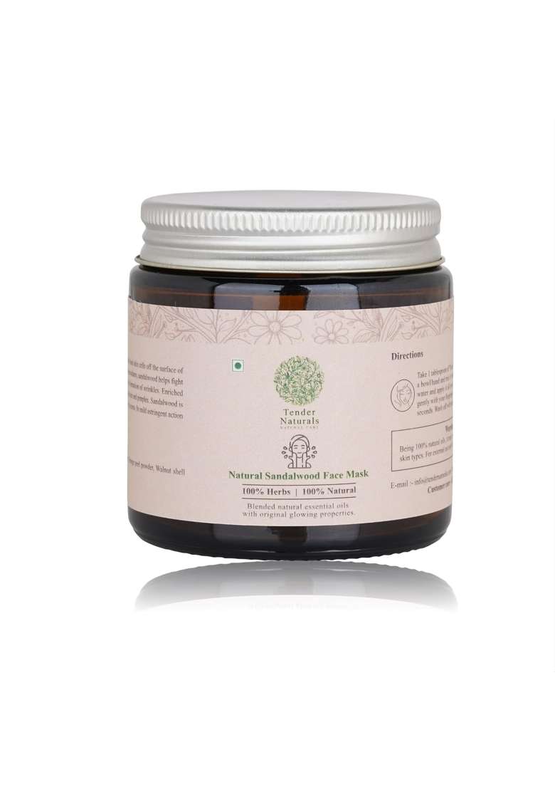 Tender Naturals Sandalwood Face Mask for Glowing Skin Acne Defense and Pollution Protection Green Clay Mask - Indya