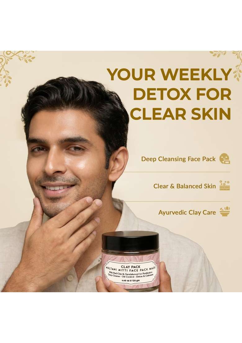 Osadhi Multani Mitti and Red Clay Face Pack 125G Deep Pore Cleansing and Pimple Control - Indya
