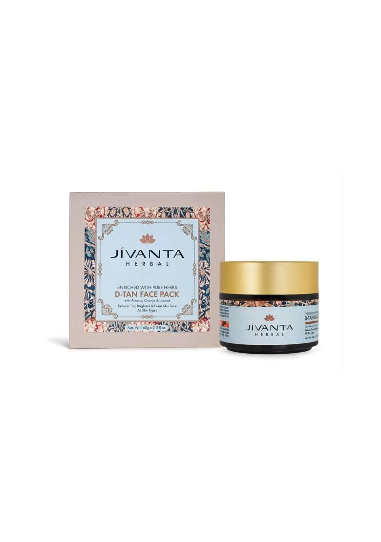 Jivanta D Tan Face Pack for Tan Removal and Skin Brightening Ayurvedic Face Pack with Almond - Indya