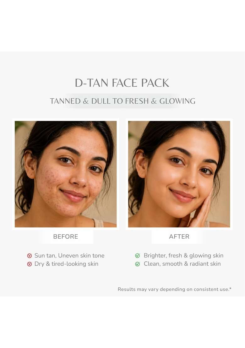 Jivanta D Tan Face Pack for Tan Removal and Skin Brightening Ayurvedic Face Pack with Almond - Indya