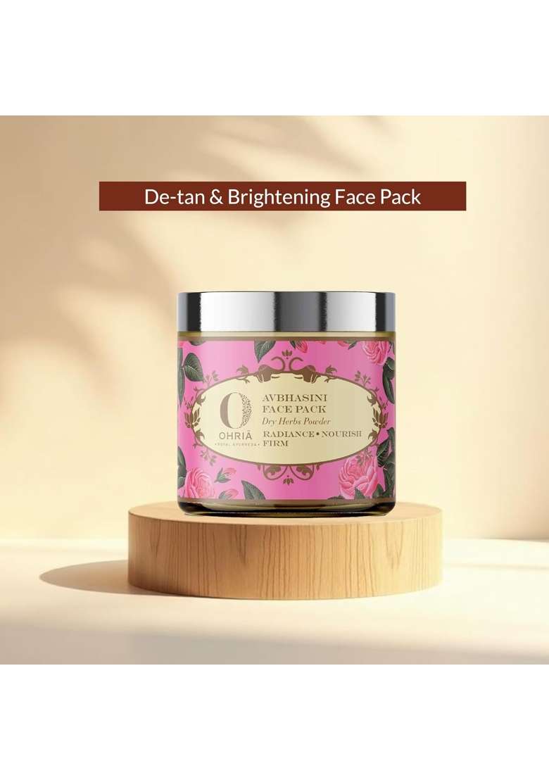 Ohria Ayurveda Avbhasini Face Pack 60G Ayurvedic De Tan Dry Herb Powder with Sandalwood Sariva - Indya