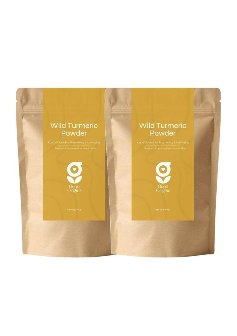 Good Origins Kasturi Haldi Powder for Face 100 Percent Pure Wild Turmeric Kasturi Manjal Pack of 2 - Indya