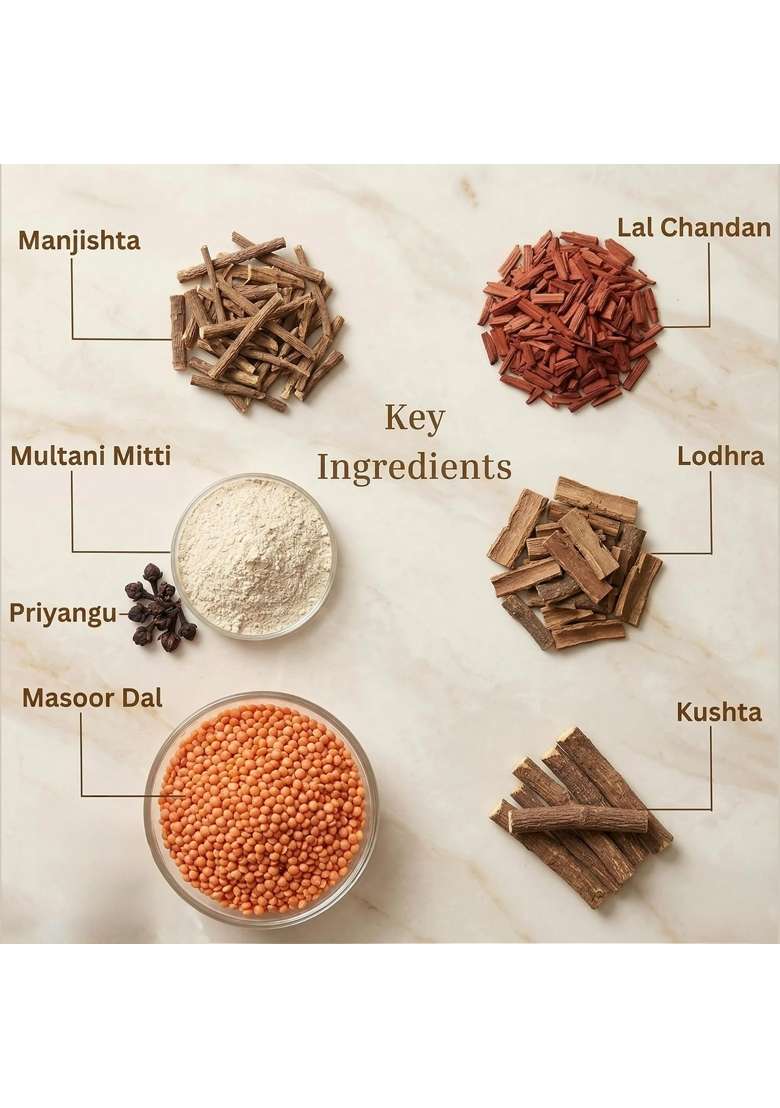 Agrim Ayurveda Nava Kanti Lepa Face Pack Powder 50 GM Herbal Glow and Skin Brightening Face Mask for Skin - Indya