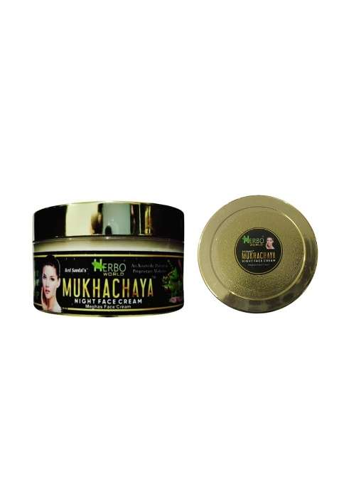 Herbo World and Redsandal Mukha Chaya Night Face Cream 50G Plus Free Red Sandal Powder Face Pack 40G