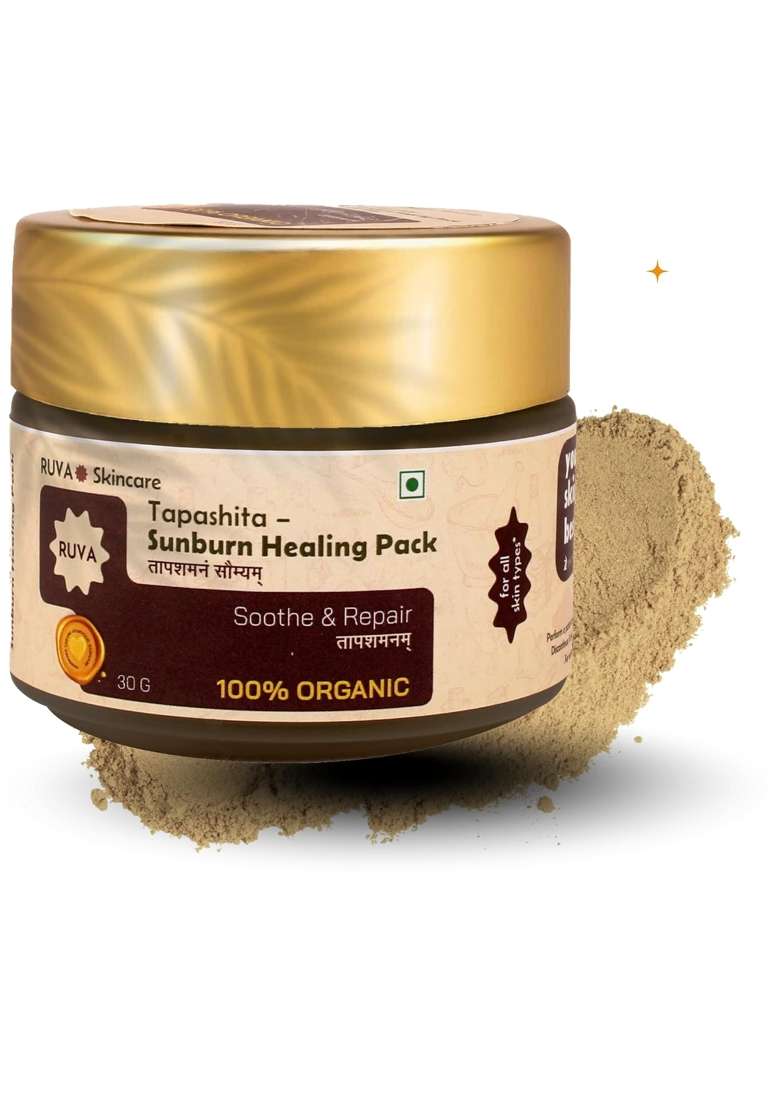 RUVA Sunburn Healing Ayurvedic Face Pack with Pure Wild Vetiver - Indya