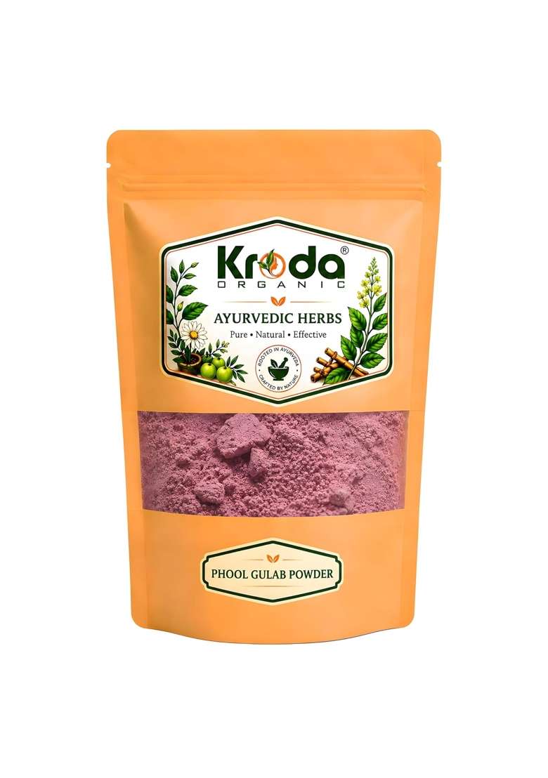 Kroda Organic Phool Gulab Powder for Face and Hair Pure Rose Petal Powder Shatapatra Taruni Pack of 1 - Indya