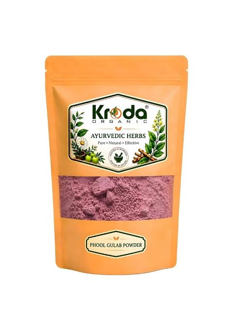 Kroda Organic Phool Gulab Powder for Face and Hair Pure Rose Petal Powder Shatapatra Taruni Pack of 1