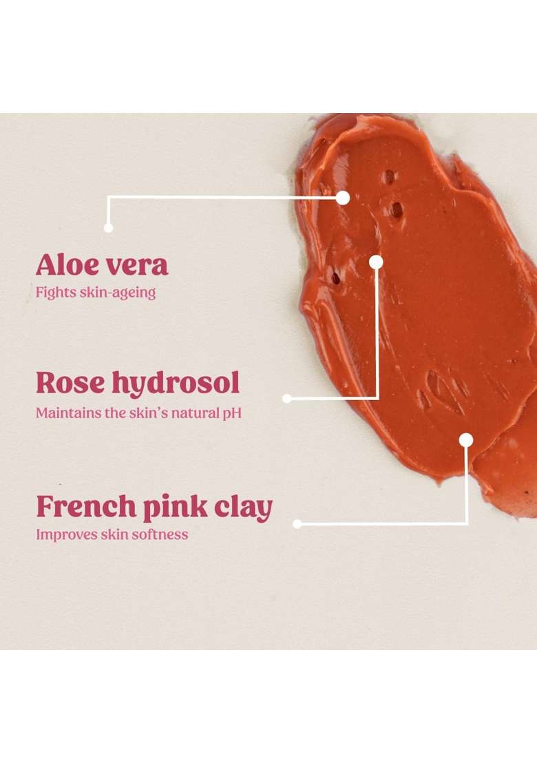 Vilvah Wild Rose Face Mask for Glowing and Even Toned Skin Mild Exfoliation - Indya