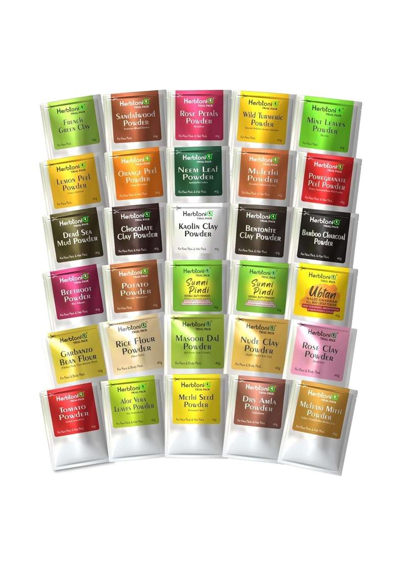 Herbtoniq Face Pack and Body Care Powder Combo for Whitening Tan Removal Glowing Skin - Indya