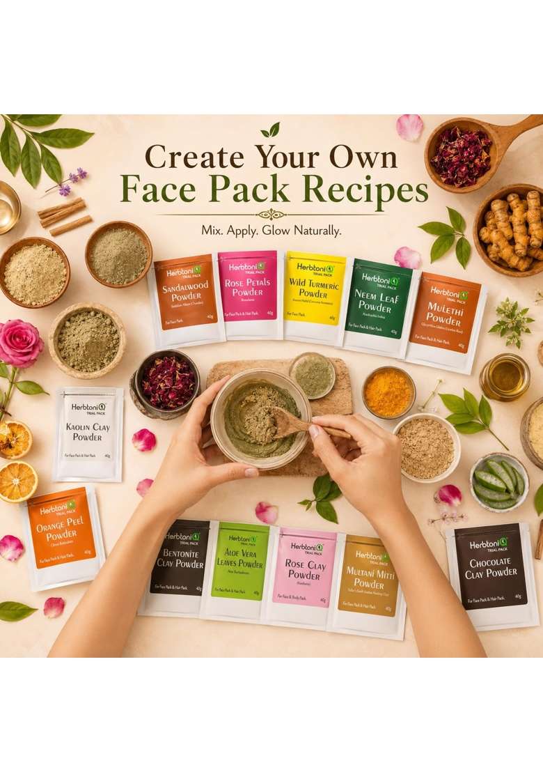 Herbtoniq Face Pack and Body Care Powder Combo for Whitening Tan Removal Glowing Skin - Indya